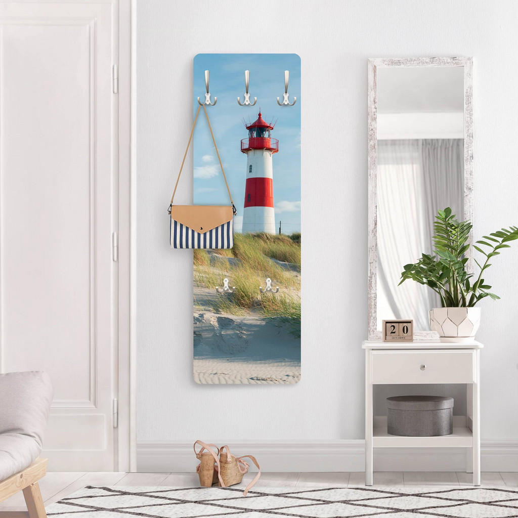 Thumbnail - Bilderwelten Wandgarderobe, Blau, Holzwerkstoff, Wasser/Strand/Meer, Rechteckig, 34x105 cm, Garderobe, Garderobenleisten...