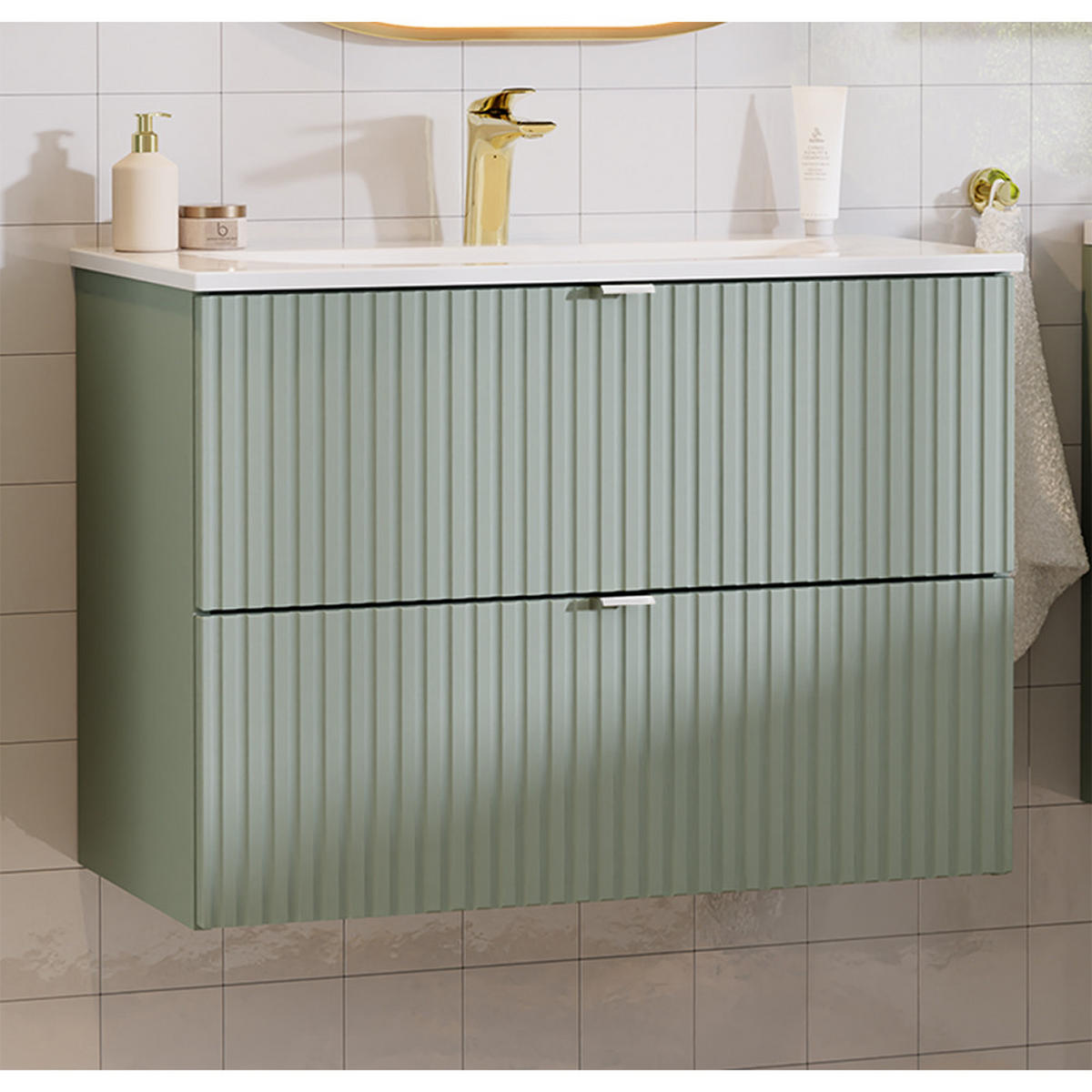 WASCHTISCH Newport-56 - Grün, Holzwerkstoff (80/59/40cm) - Lomado