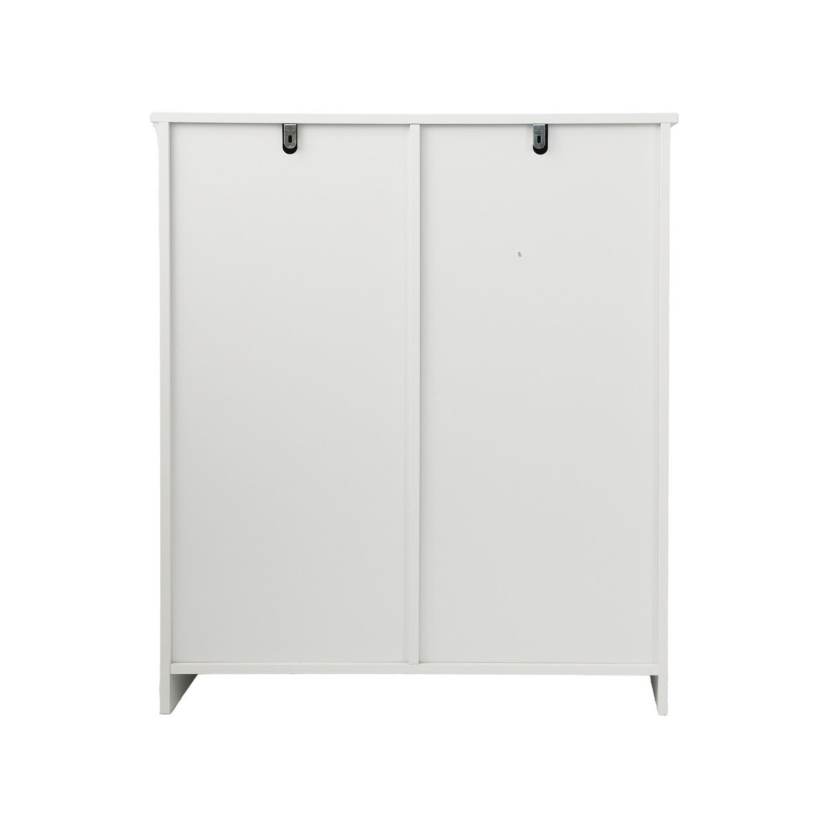 WÄSCHESCHRANK Weiß mit Kippbarer Lamellenfront & 2 Stofffächern - Weiß, Holzwerkstoff (66/76/35cm) - Urban Meuble