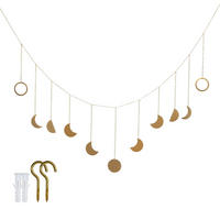 MONDPHASEN DEKO GIRLANDE 114 /28 cm - Goldfarben, Metall (28/1/141cm) - Intirilife