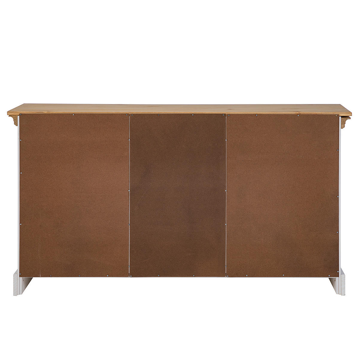 MASSIVES SIDEBOARD - Kiefer Weiß / Kiefer - Silberfarben/Weiß, Holz/Metall (145/78/47cm) - home24