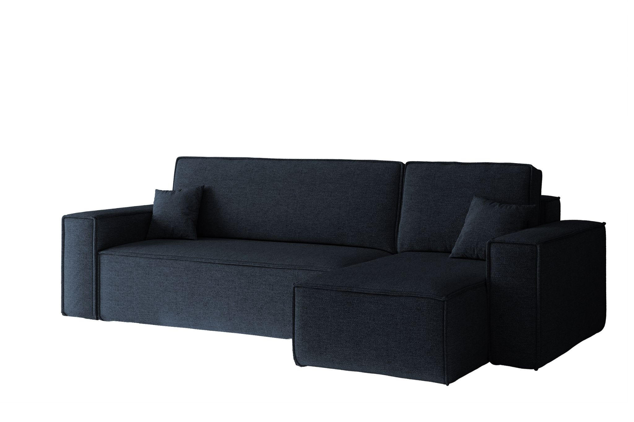 ECKSOFA, Best L-Form, Stoff Neve, Dunkelblau, Rechts - Dunkelblau, Holz (244/142cm) - Kaiser Möbel