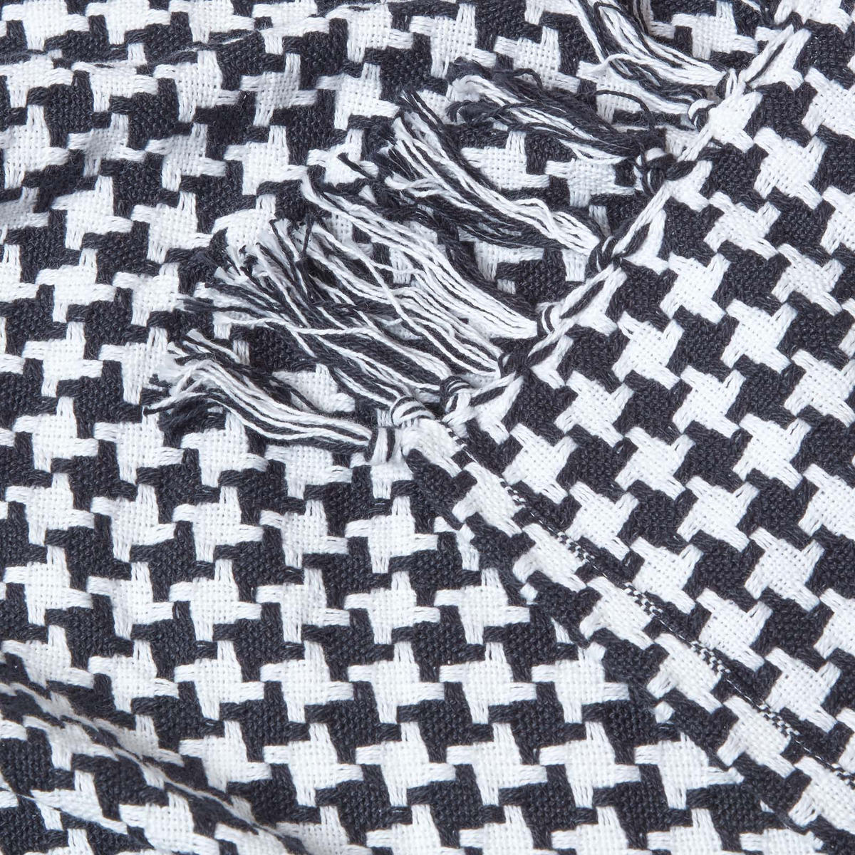 WOHNDECKE 150/200 cm, Hahnentritt-Muster - Schwarz, Textil (150/200cm) - Homescapes