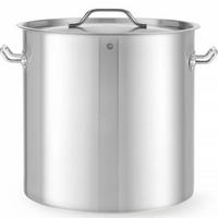 BUDGET Line Topf mit Deckel, 50 l Durchmesser 400 x 400 mm (Höhe) - Hendi 834701 - Schwarz/Weiß, Metall (25/30/25cm) - Hendi