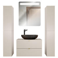 BADMÖBEL-SET 4-TLG. Durango-56 - Beige, Holzwerkstoff (170/200/47cm) - Lomado