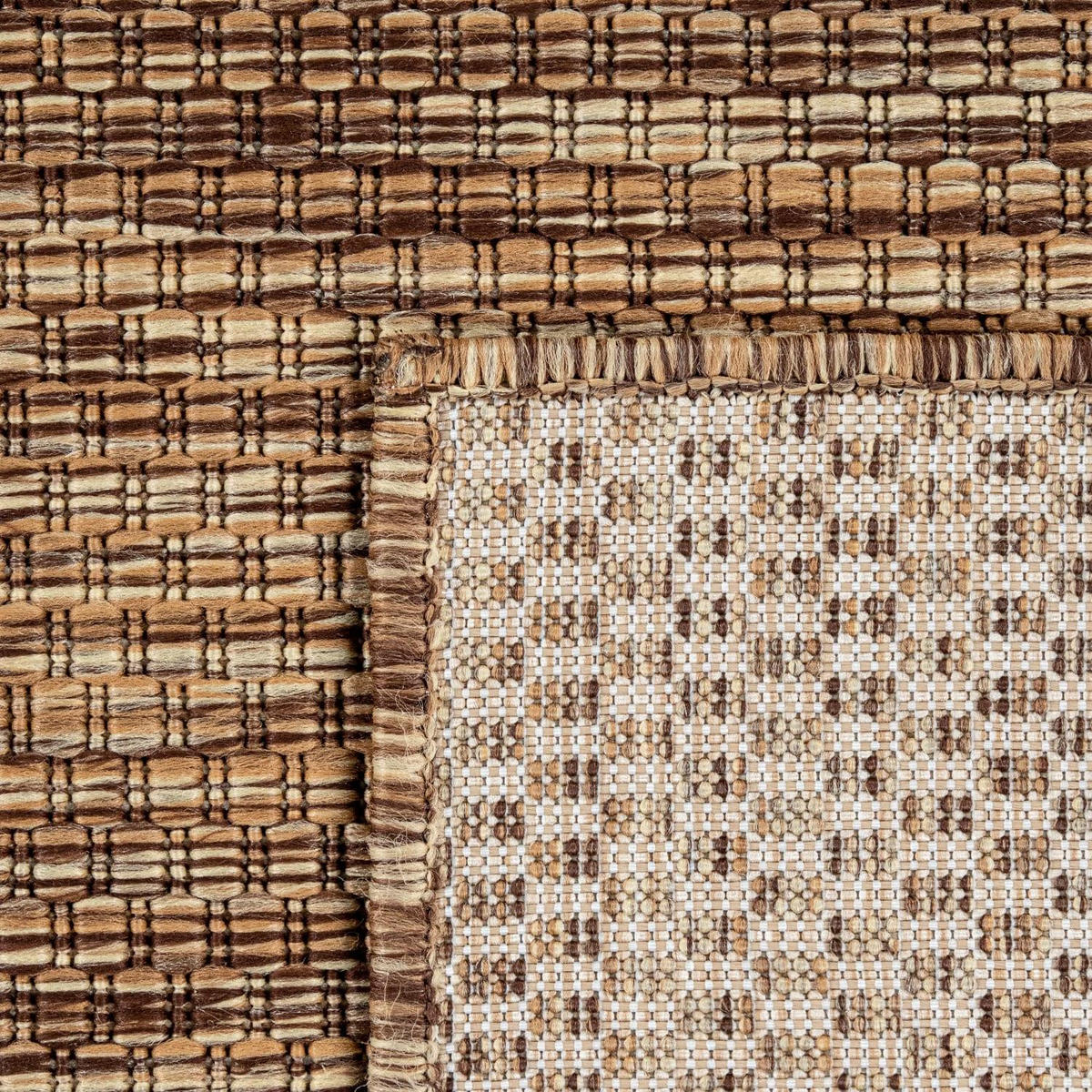 OUTDOORTEPPICH 80/80 VENEDIG 165 - Dunkelbraun, Kunststoff (80/80cm) - Paco Home