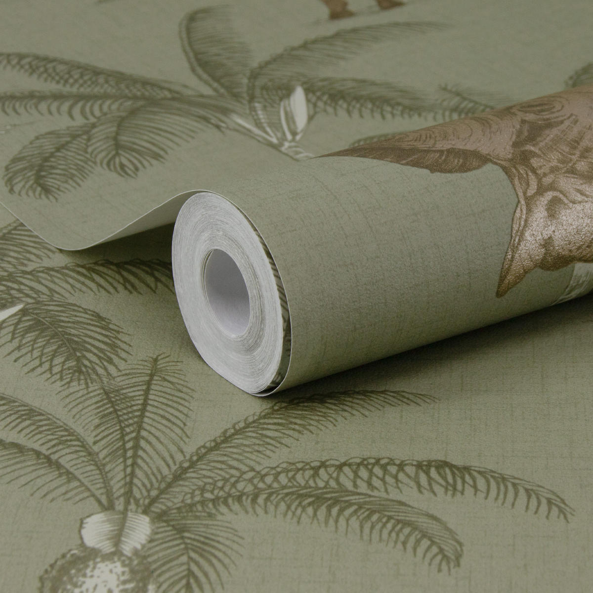 VLIESTAPETE Kenia - Grün, Papier/Kunststoff (52/1000cm) - Sublime