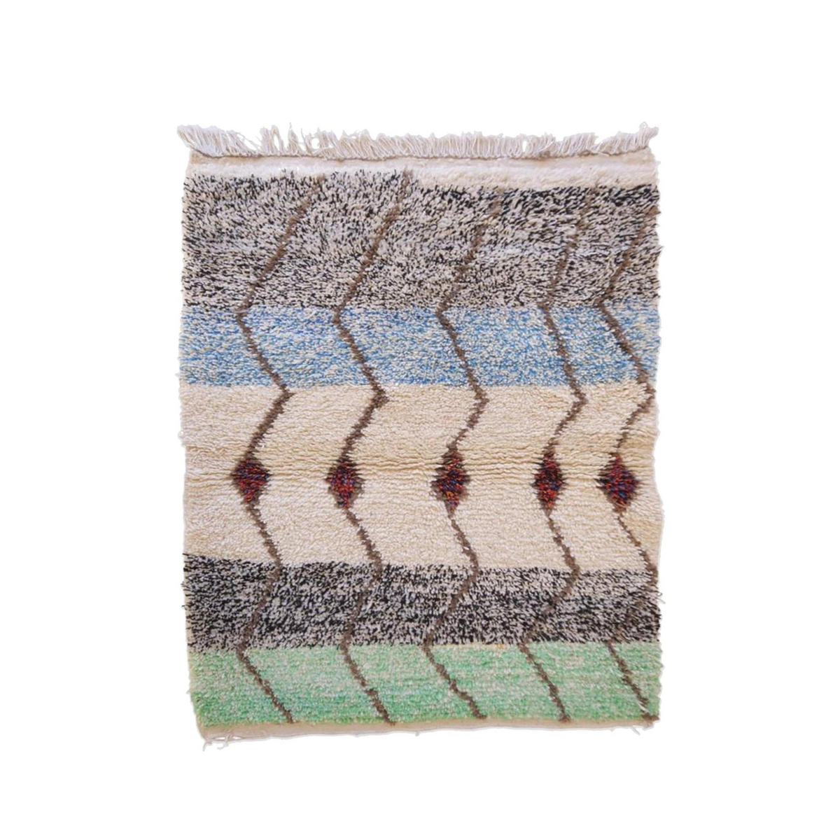 BERBERTEPPICH aus reiner Wolle 106x 147 cm - Multicolor, Naturmaterialien (106/147cm) - AFK Living