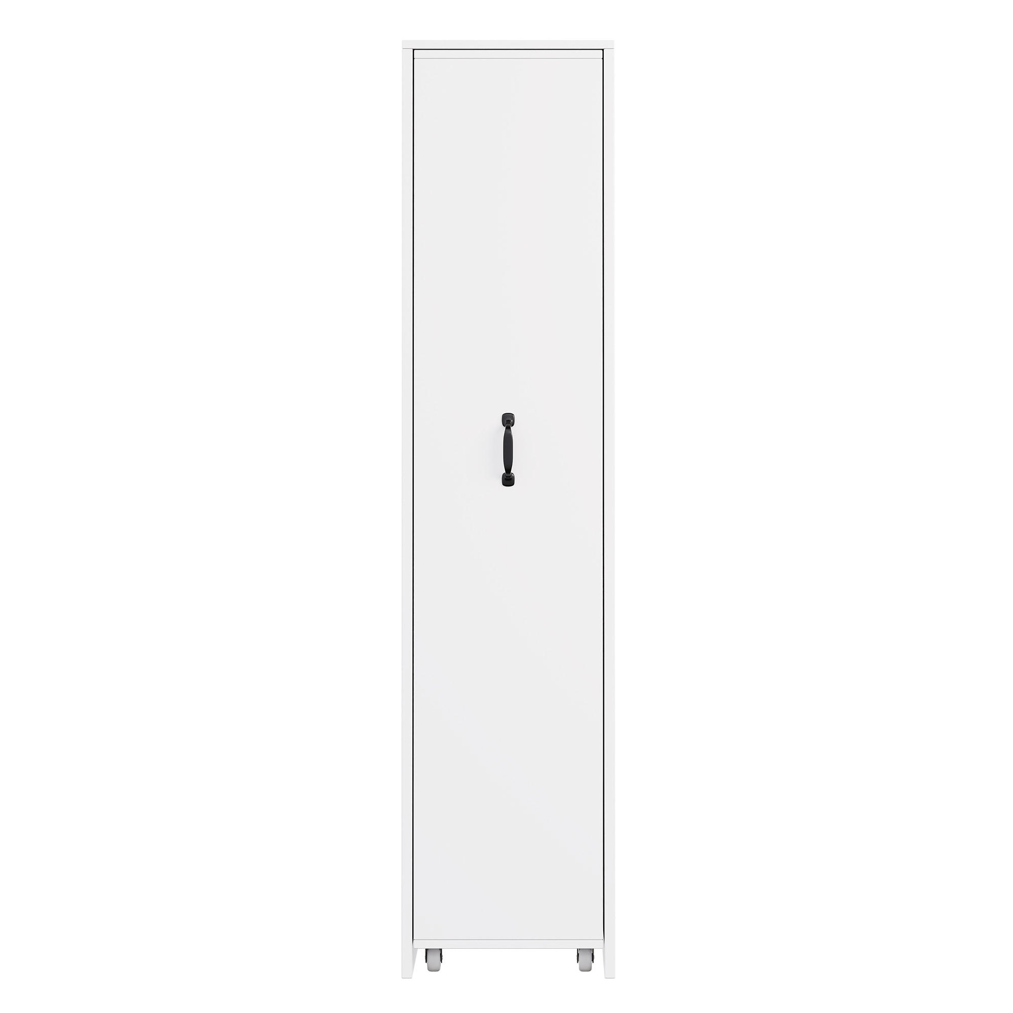 BÜCHERREGAL Schmal 160cm mit Rollen Platzsparend Modern - Weiß, Holzwerkstoff (40/160.5/30cm) - FLIEKS