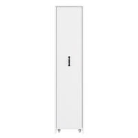 BÜCHERREGAL Schmal 160cm mit Rollen Platzsparend Modern - Weiß, Holzwerkstoff (40/160.5/30cm) - FLIEKS
