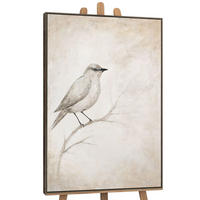 GEMÄLDE Singende Pause Schattenfugenrahmen Grau 140x100 cm - Grau, Holz (140/100cm) - YS-art gallery