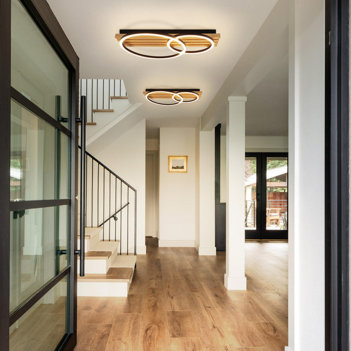LED-DECKENLEUCHTE Elfriede II 8.8/55/35cm - Eschefarben, Holz (8.8/55/35cm) - Nettlife