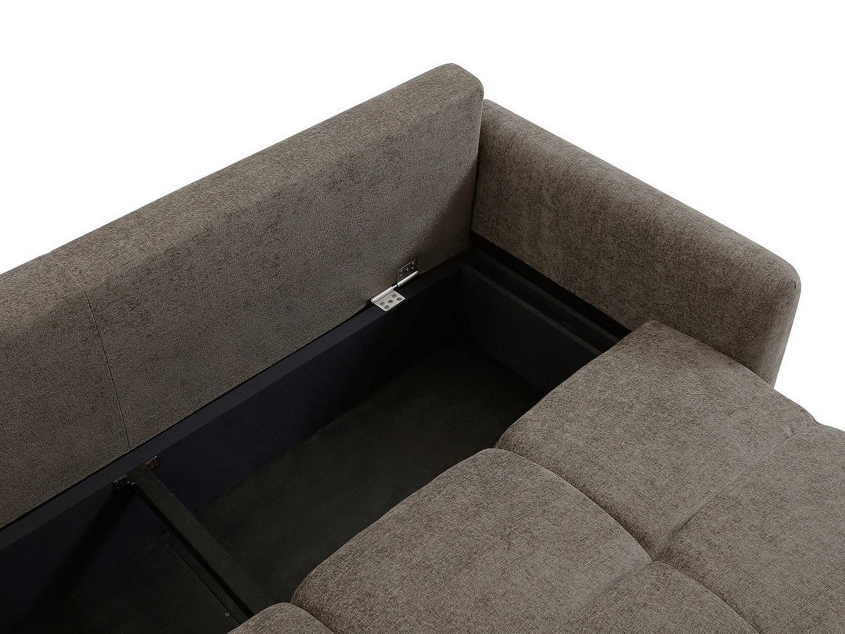 SCHLAFSOFA - 3 Personen - Stoff - Taupe - - Taupe, Textil (218/86/92cm) - Vente-Unique