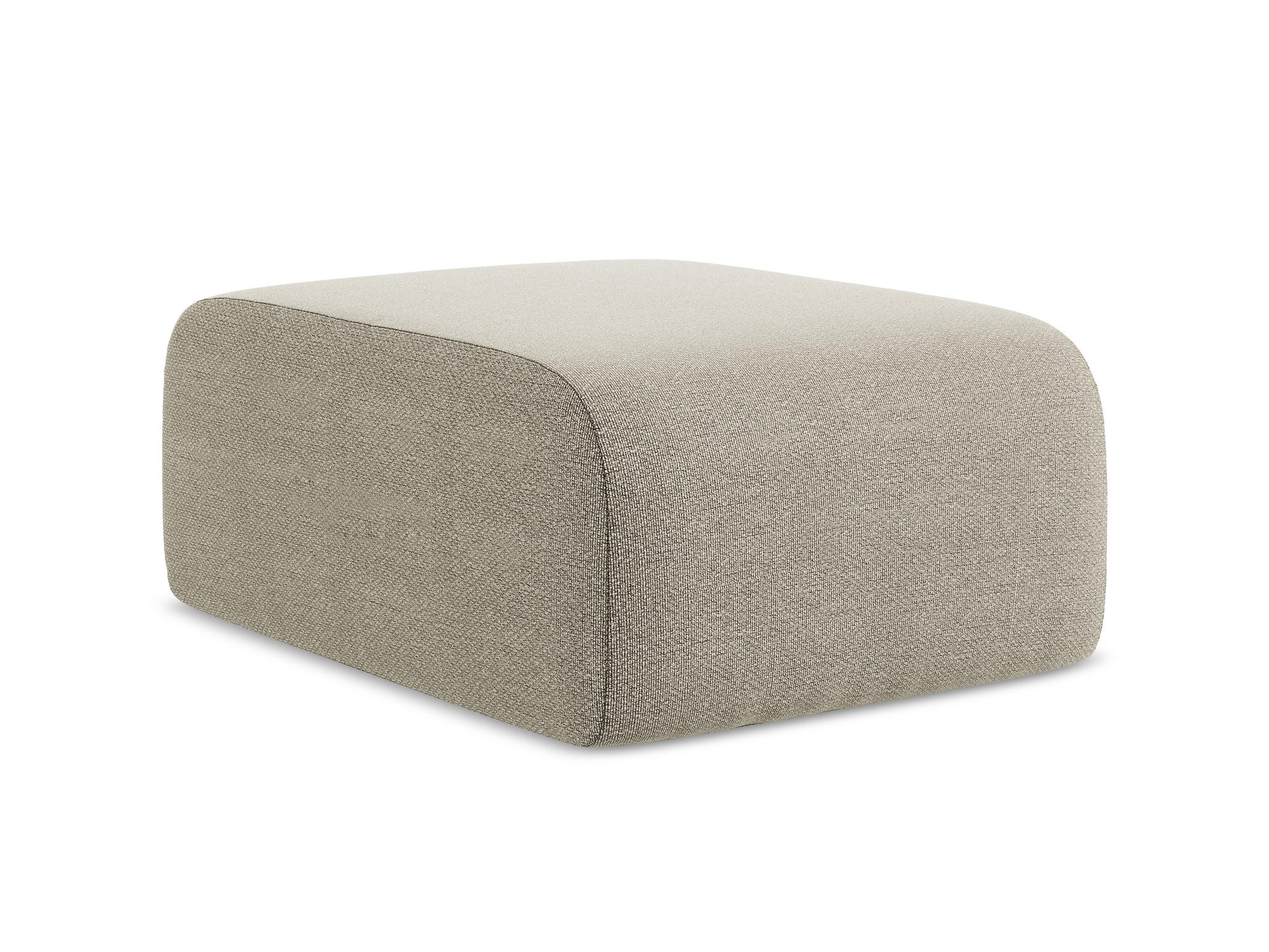 POUF Bouclé Stoff Grau - Taupe/Schwarz, Holzwerkstoff/Kunststoff (72/42/94cm) - Makamii