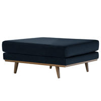 POLSTERHOCKER - Eichefarben/Dunkelblau, Eichenholz/Textil (85/43/60cm) - home24