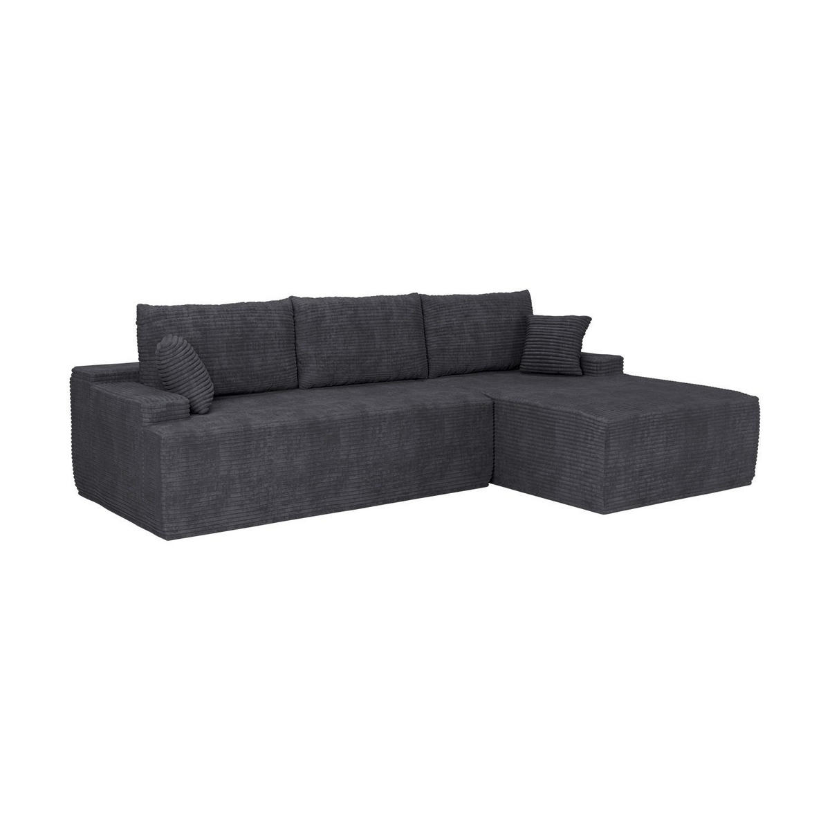 SOFA Coredo dunkelgrau Cord - Dunkelgrau, Textil (250/155cm) - Juskys