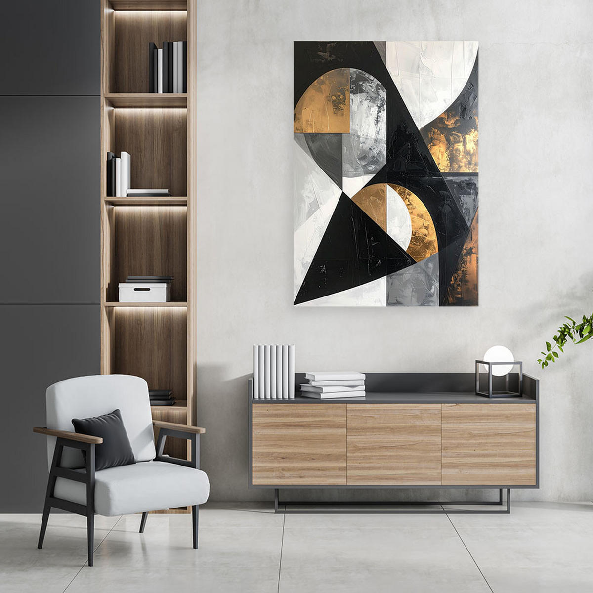 LEINWANDBILD 3D und geometrisch 40x60cm - Grau, Textil (40/60cm) - Feeby