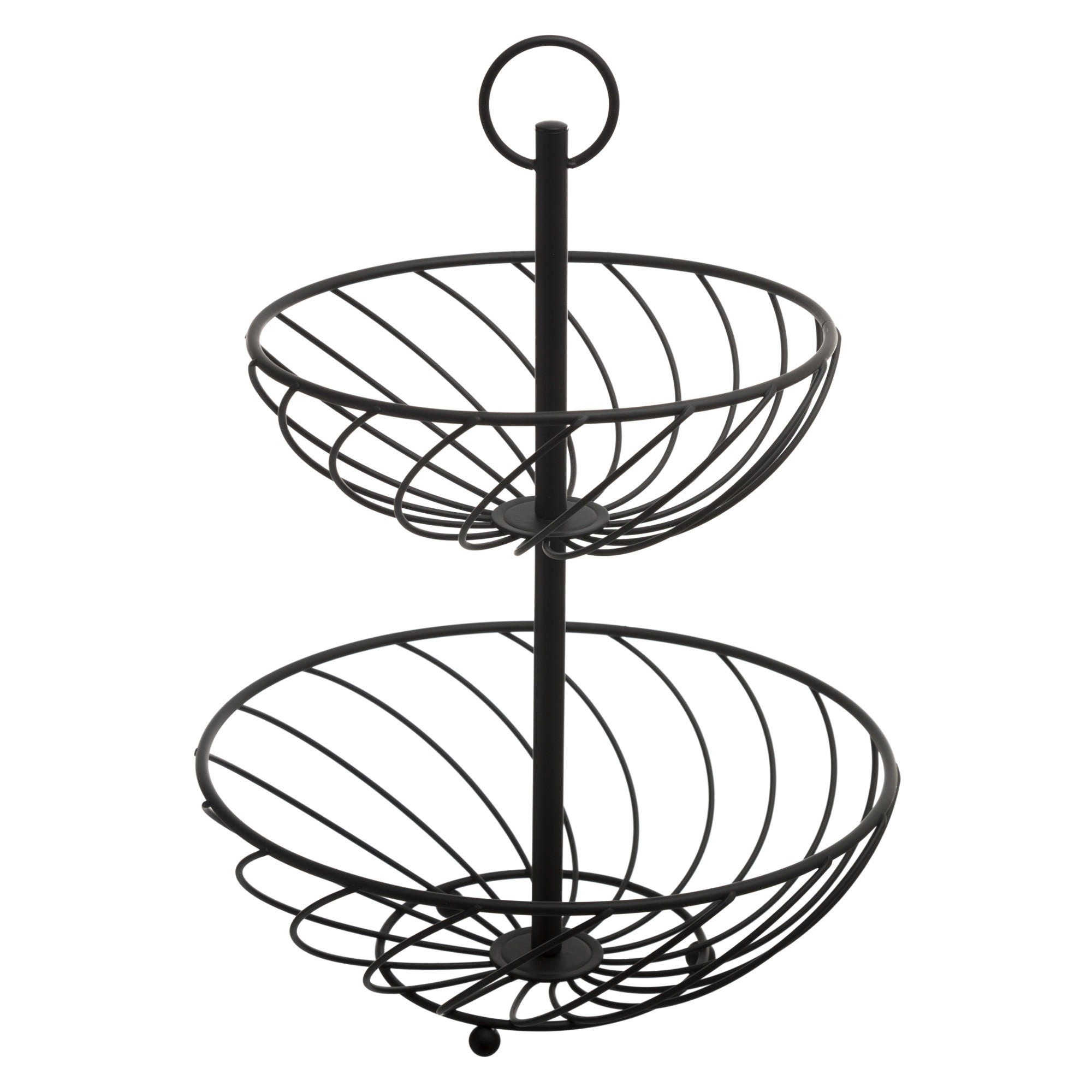 ETAGERE 2 Ebenen Schwarz 27/27/38 cm - Schwarz, Metall (38cm) - 5five Simply Smart