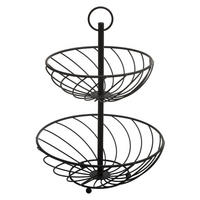 ETAGERE 2 Ebenen Schwarz 27/27/38 cm - Schwarz, Metall (38cm) - 5five Simply Smart