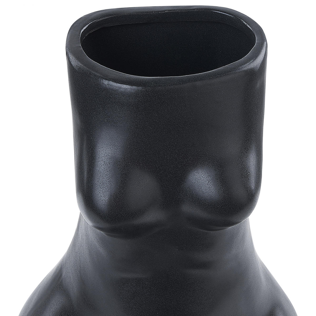 BLUMENVASE Porzellan schwarz Pyrgos - Schwarz, Keramik (22cm) - Beliani