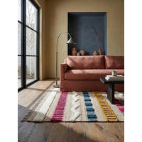 TEPPICH Hoch-Tief Struktur Gestreift, Ethno-Stil, mit Fransen wendbar, Esszimmer Natur-Multicolor Rechteckig 160x230 - Multicolor, Textil (160/230cm) - KADIMA DESIGN
