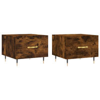 COUCHTISCHE 2 Stk. Räuchereiche 50x50x40 cm Holzwerkstoff - Braun, Holzwerkstoff (50/50/40cm) - furnicato