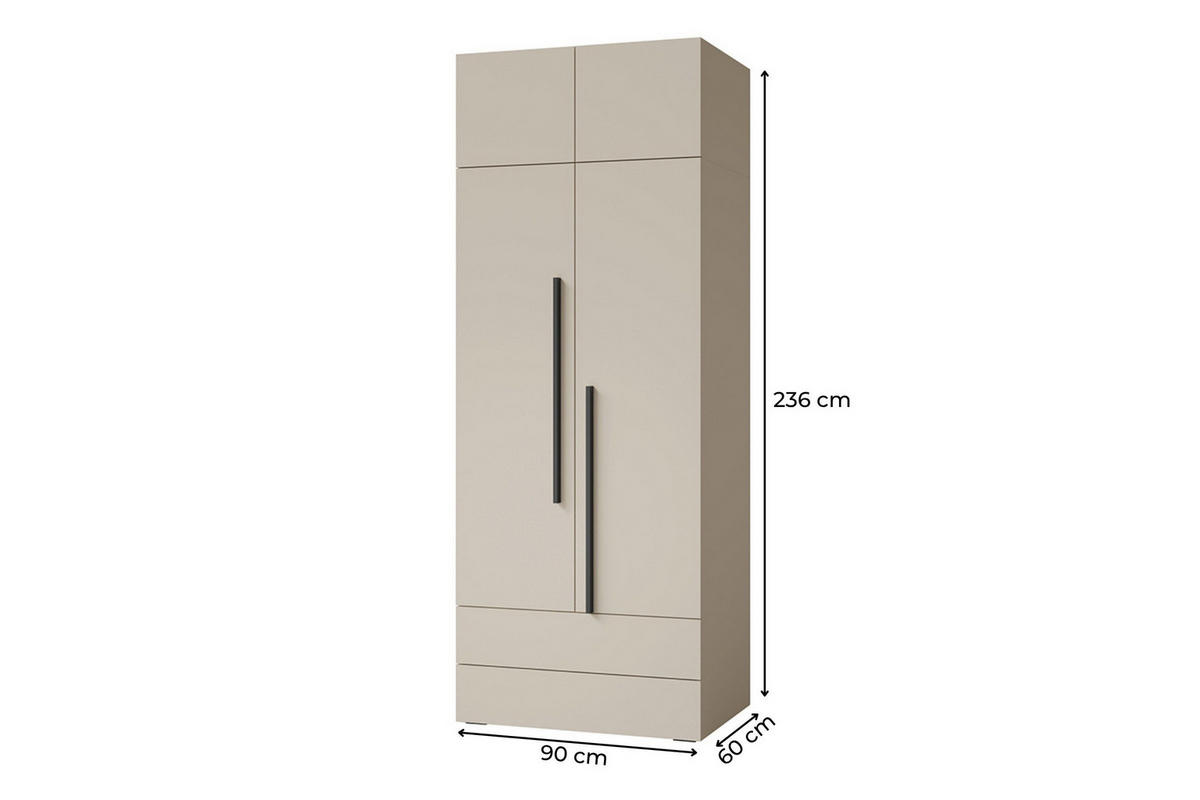 AUFSATZSCHRANK LIMA 18 90/41/60 cm in Kaschmir - Kaschmir, Holzwerkstoff (90/42/60cm) - Deine Möbel 24