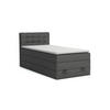 BOXSPRINGBETT JUNG 1 100/200 Velours Anthrazit mit Matratzen H3 + H4 - Anthrazit, Holz/Holzwerkstoff (100/200cm) - Deine Möbel 24