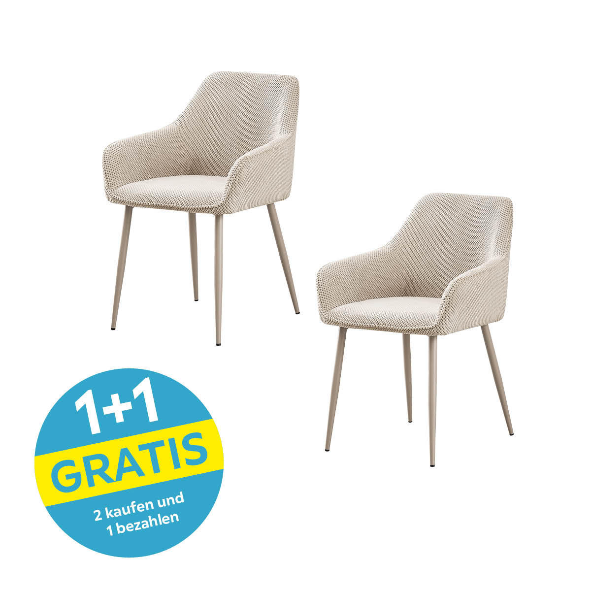 Armlehnstuhl Cora Creme Gepolstert