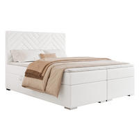 BOXBETT NEREA 200/200 cm mit Matratze und Topper, Weiß - Weiß, Textil (200/200cm) - Idohome
