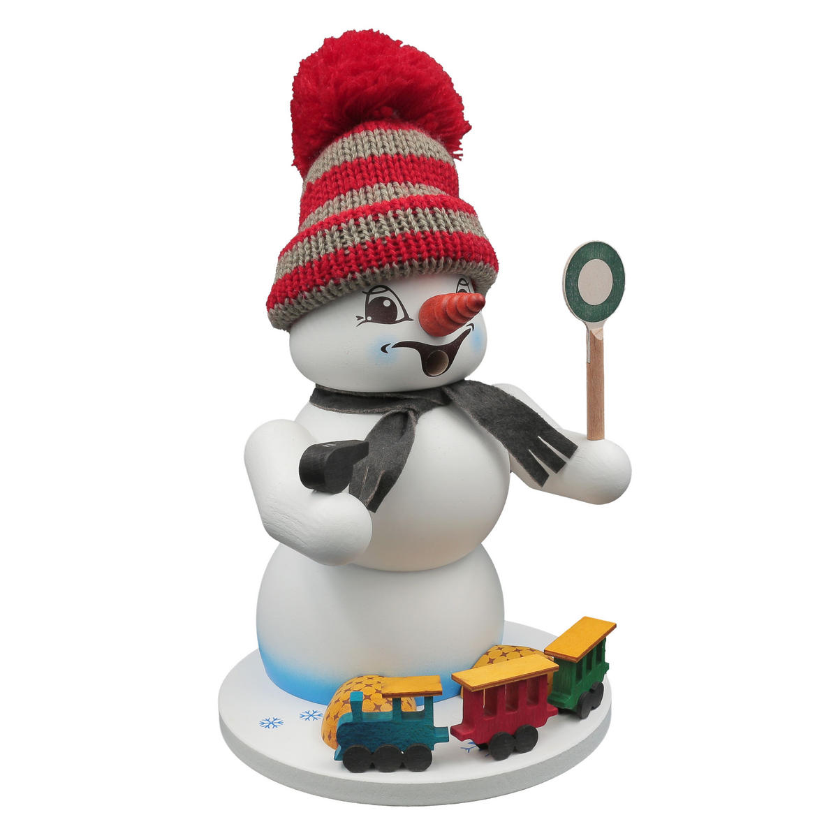 RAUCHFIGUR Schneemann Weiß Eisenbahner 19 cm - Multicolor, Holz (15/19/0.1cm)