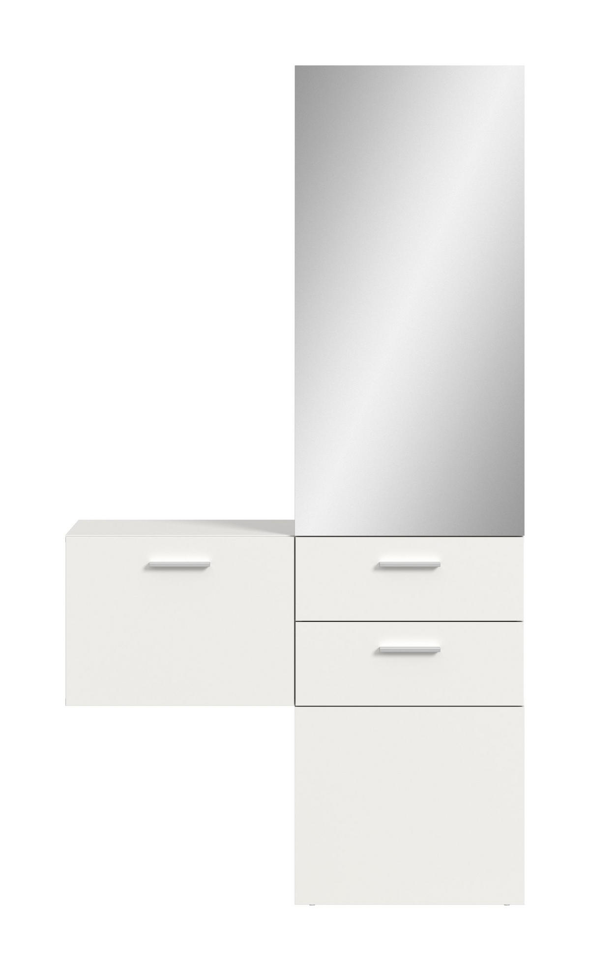 GARDEROBEN-SET VAGA 2.tlg. (B/H/T: ca. 104/190/36 cm) in weiß/weiß - Weiß, Holzwerkstoff (104/190/36cm)