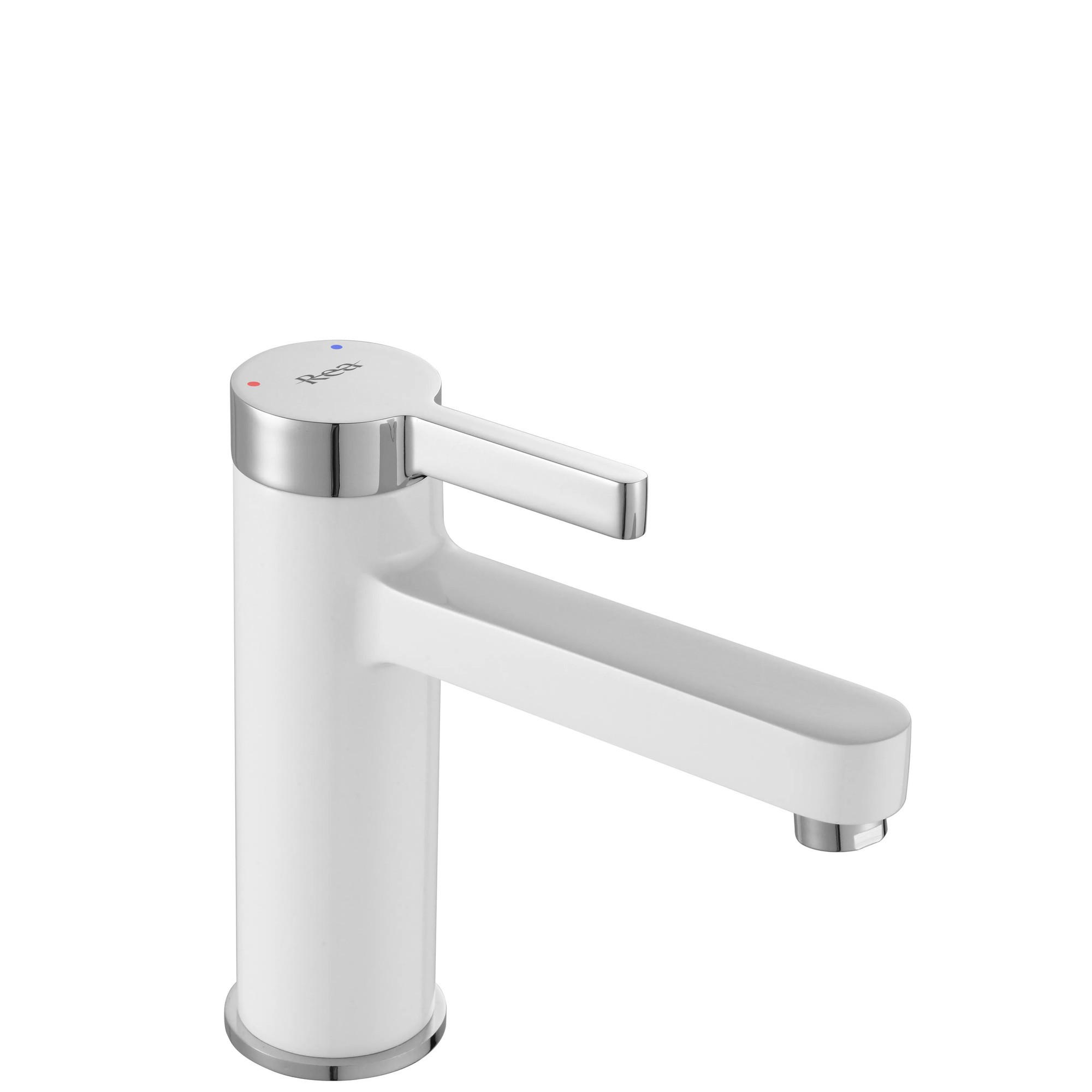 WASCHBECKENARMATUR Rea Polo White Chrom Low - Weiß, Metall (5/15/16cm) - REA