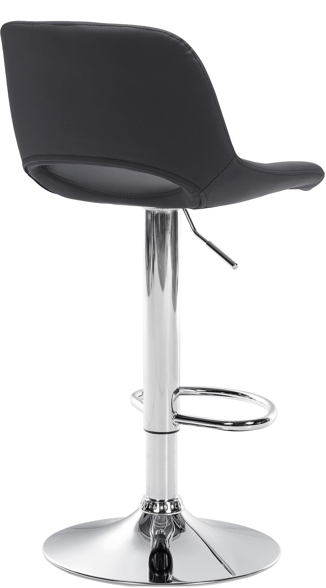 BARHOCKER 2er Set Lederlook schwarz - Chromfarben/Schwarz, Textil/Metall (42/86/46cm) - CLP