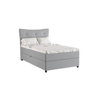 BOXBETT Nevada 120x200 cm Polsterbett mit hochwertiger Bonell-Matratze und Topper - grau - Grau, Holz (120/200cm) - Homesy