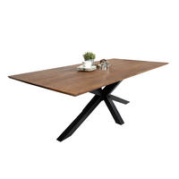 ESSTISCH ABBY - Schwarz/Braun, Holz/Metall (100/220/77cm) - SAM