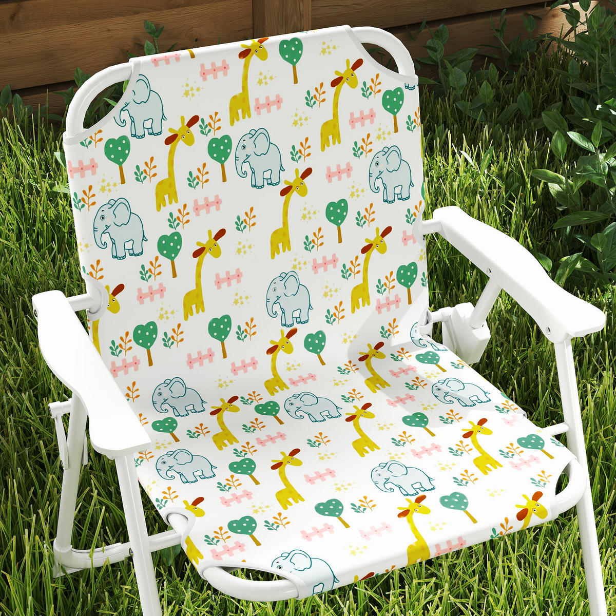 GARTEN-KINDERSITZGRUPPE, Weiß, Stahl, Polyester - Weiß, Metall - AIYAPLAY