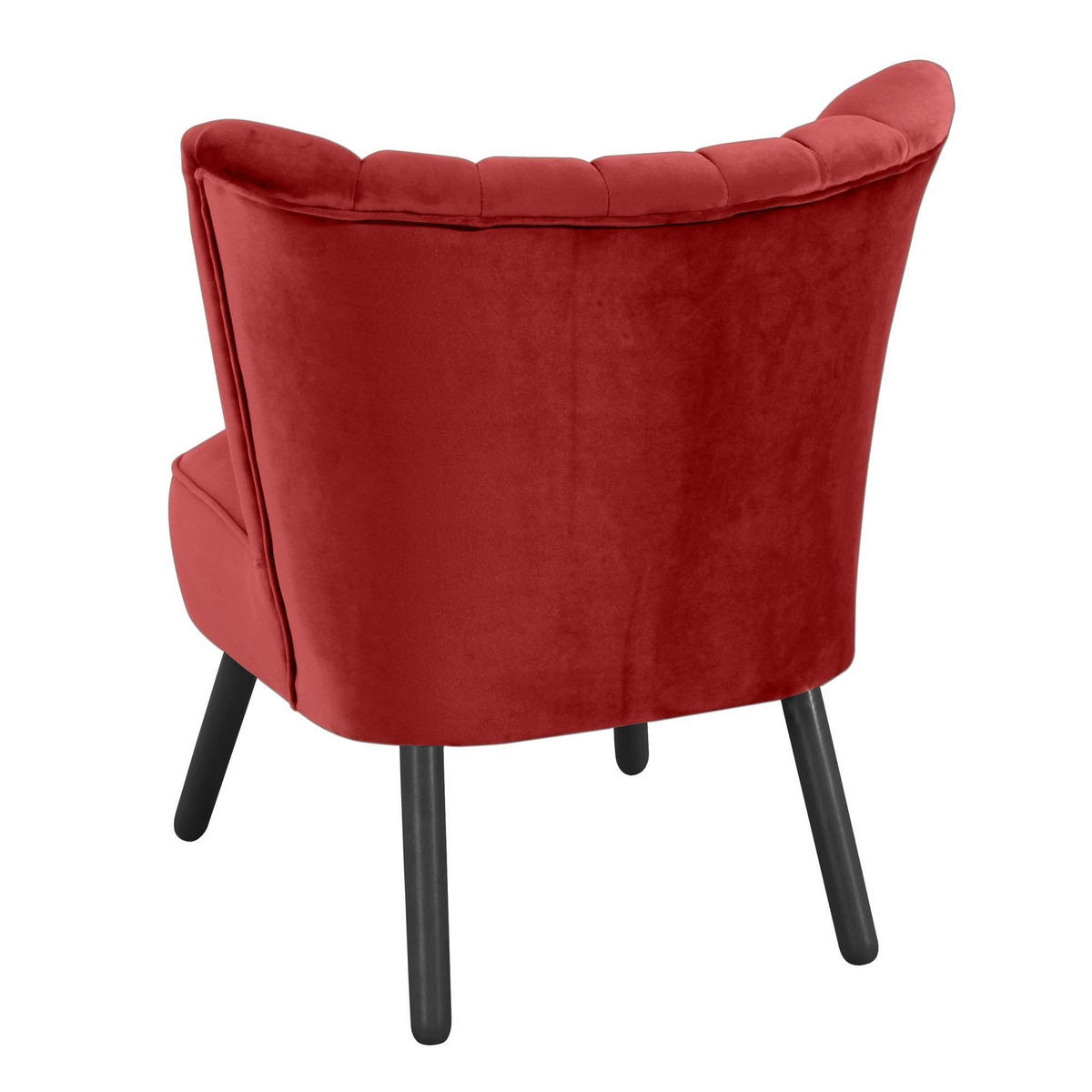 SESSEL Kadisha Bezug Samtvelours Buche schwarz lackiert / ziegel - Rot, Kunststoff (70/80/66cm) - 58aufmkessel