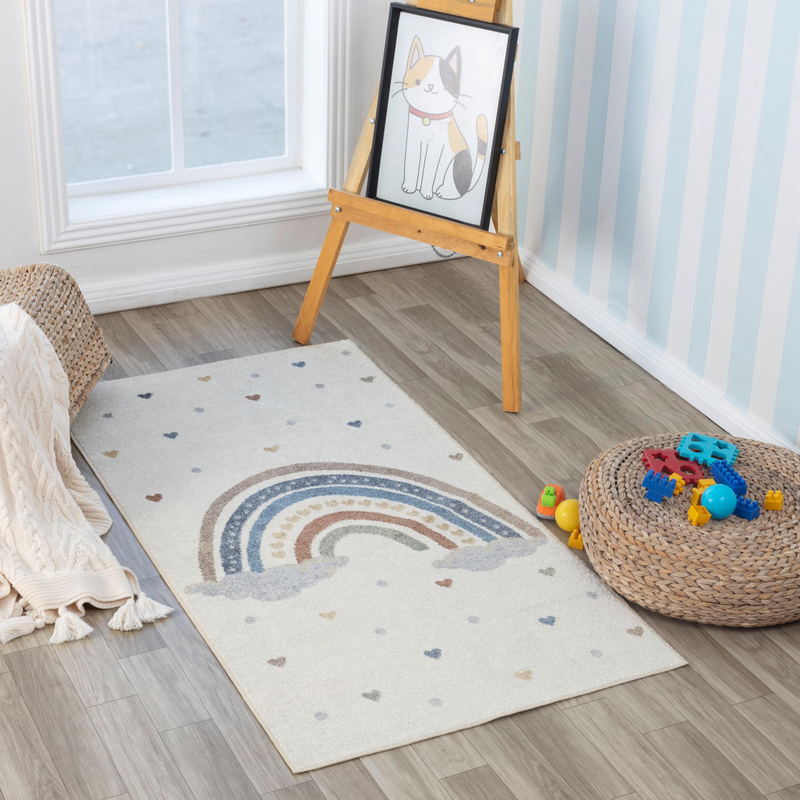 KINDERTEPPICH Maschinenwaschbar 80/150 cm Mehrfarbig - Multicolor, Naturmaterialien/Textil (80/150cm) - LIVABLISS