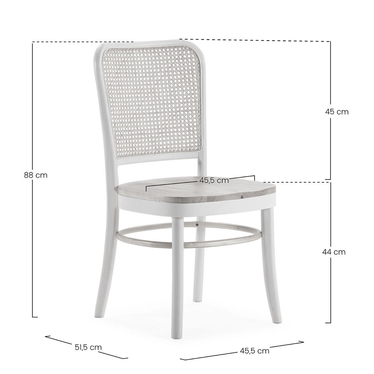 STUHL-SET 2 Vesta weiße, Massivholz - Weiß, Holz (45/88/51cm) - VS Venta-stock