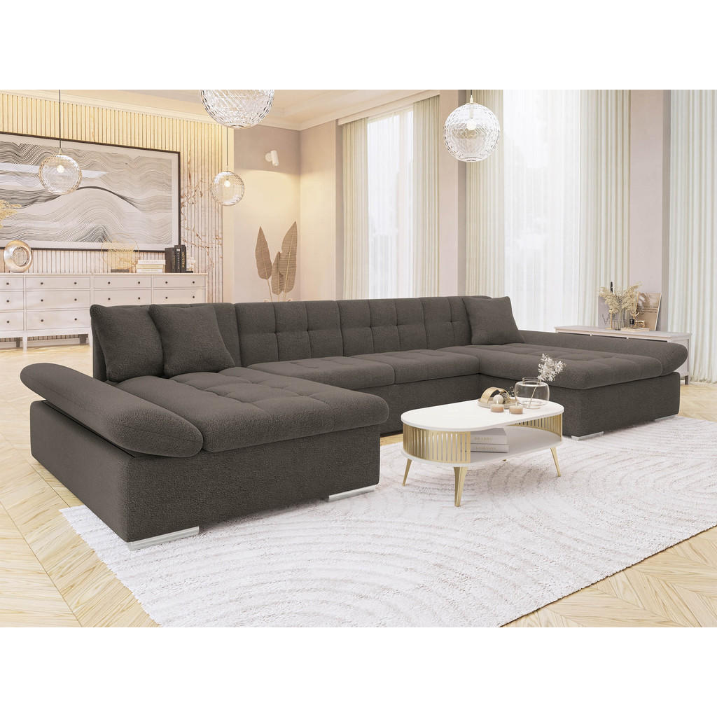 Thumbnail - Mirjan24 Wohnlandschaften, Hellbraun, Textil, 7-Sitzer, U-Form,Rechteckig, 360x75x160 cm, Wohnzimmer, Sofas & Couches, W...