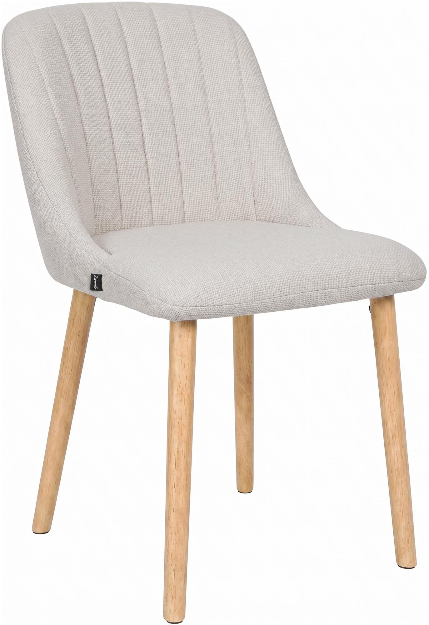 ESSZIMMERSTUHL Stoff Beige - Eukalyptusholzfarben/Beige, Holz/Textil (49/82/56cm) - CLP