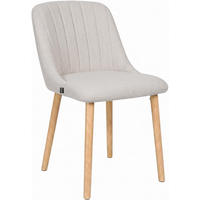 ESSZIMMERSTUHL Stoff Beige - Eukalyptusholzfarben/Beige, Holz/Textil (49/82/56cm) - CLP