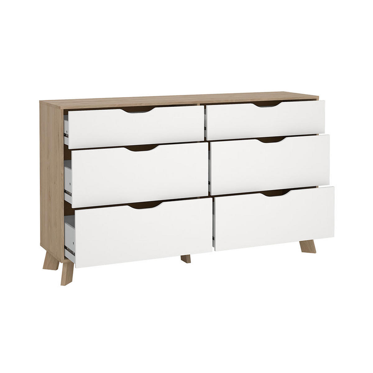 KOMMODE, Ikast, Eiche, Holzwerkstoff, 156 x 40 x 93 cm - Eichefarben, Holzwerkstoff (156/93/40cm) - ebuy24
