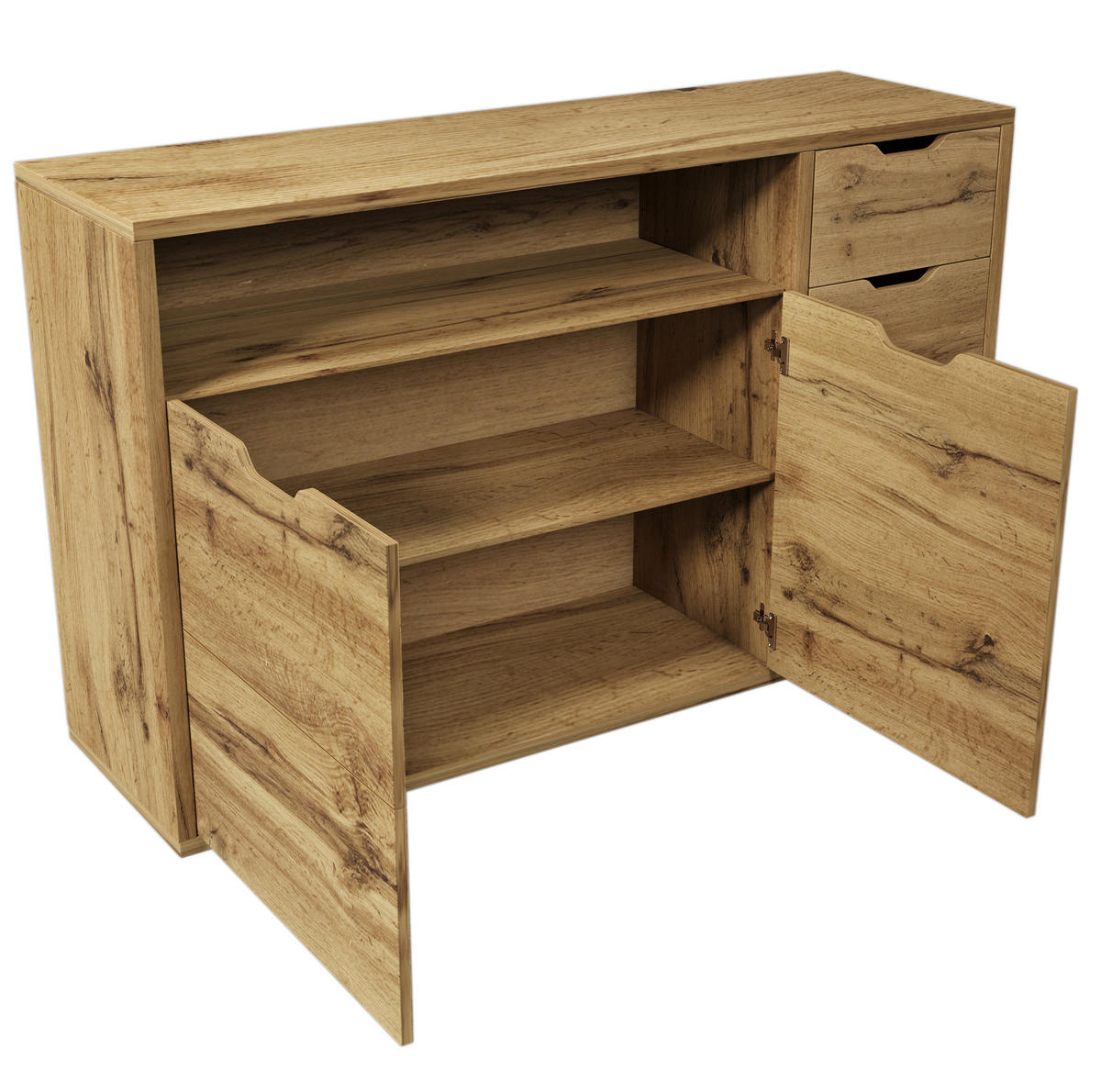 SIDEBOARD 160/40/80 cm mit 4 Türen, verstellbaren Einlegeböden und Soft-Close-Scharnieren, MDF/Spanplatte, Schwarz - Schwarz, Holzwerkstoff (160/80/40cm) - Redom