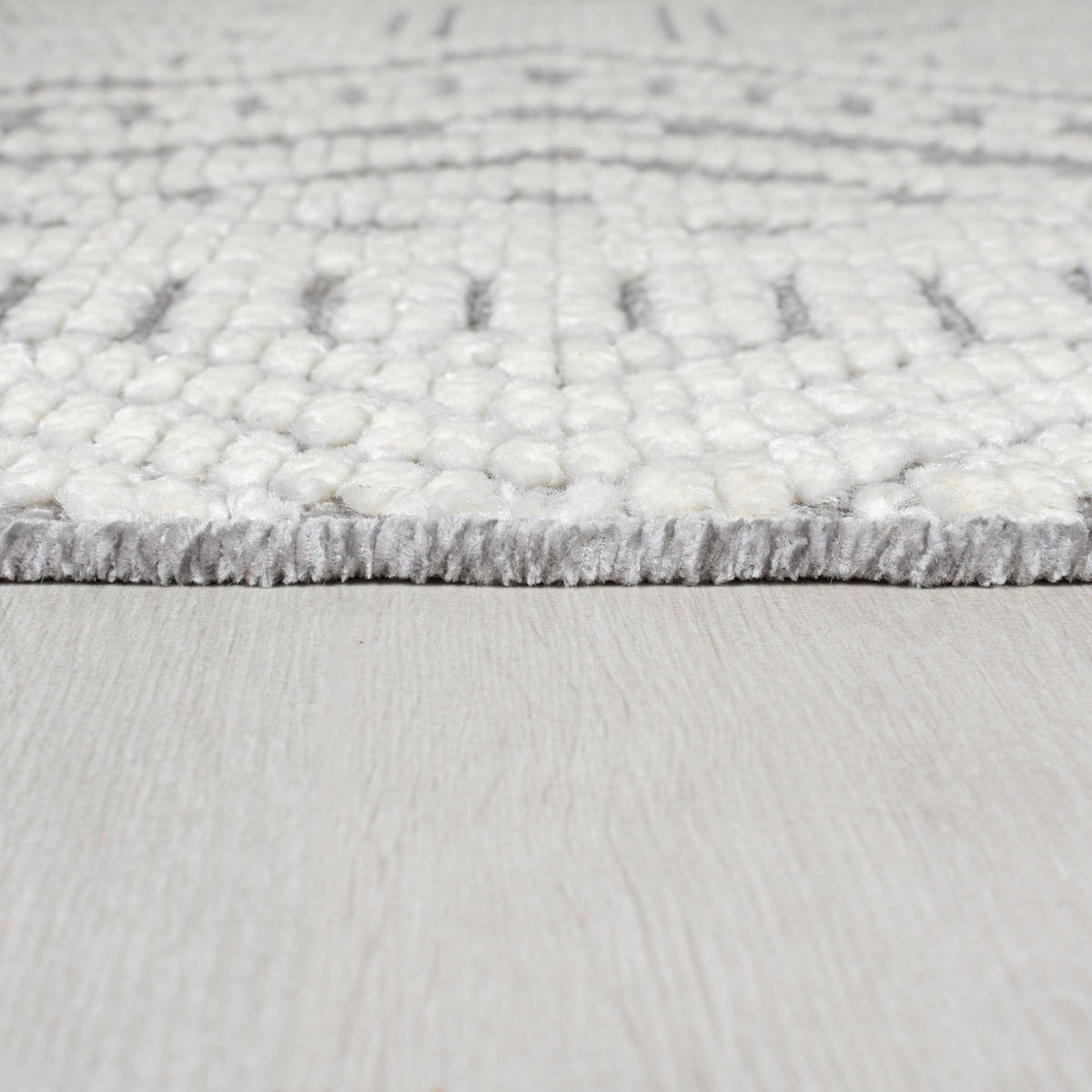 TEPPICH Geo-Muster, maschinenwaschbar, robust OTTER GREG, Grau 80x160 cm - Grau, Textil (80/160cm) - KADIMA DESIGN