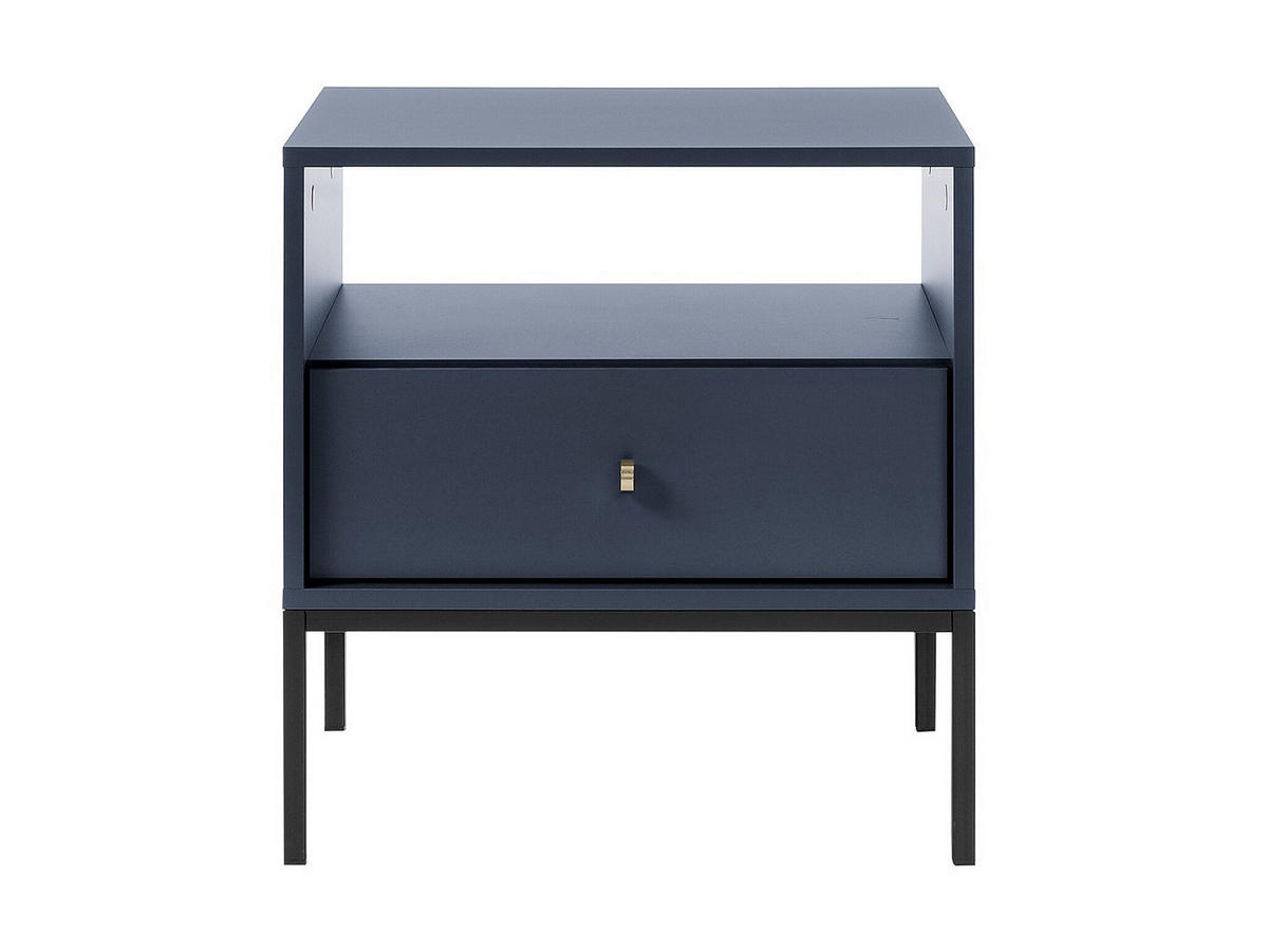 2ER-SET Nachttische mit 1 Schublade & 1 Ablage - Blau - BOGDAN - Blau, Holz (54/56/39cm) - Vente-Unique