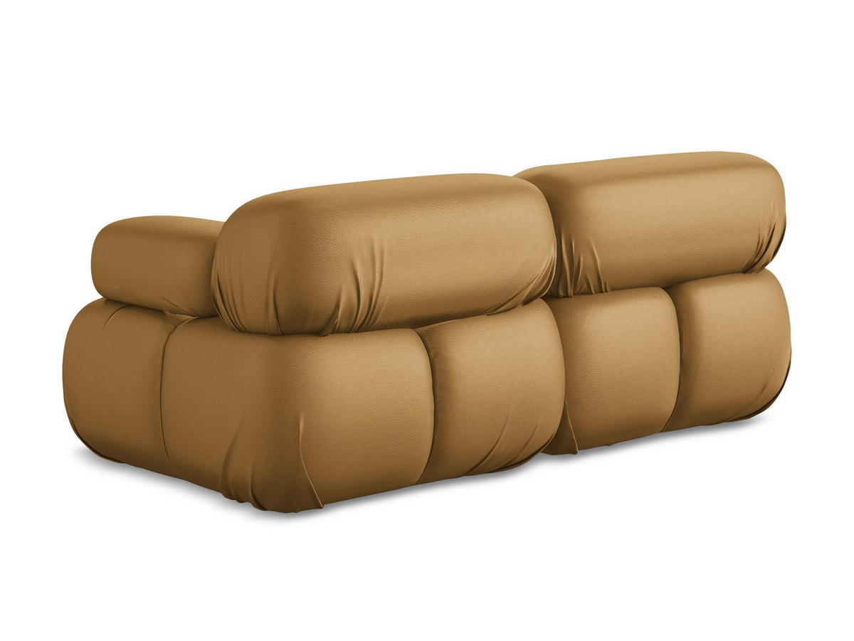 2-SITZER-SOFA Kunstleder Braun - Cognac/Schwarz, Leder/Kunststoff (190/70/96cm) - Makamii