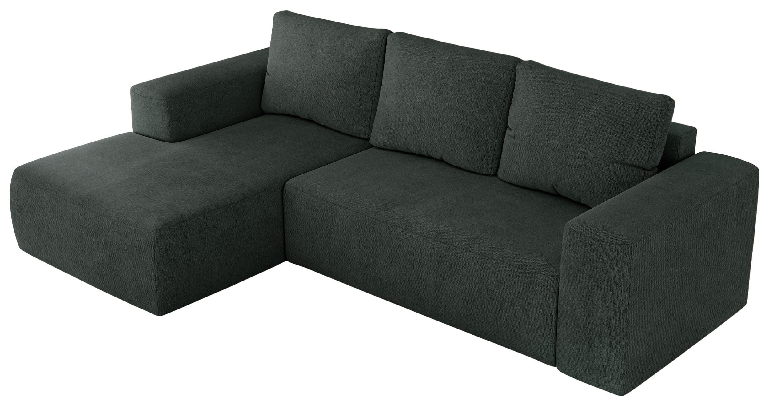 ECKSOFA TRENTINO L Dunkelgrau Stukture - Links - Dunkelgrau/Schwarz, Textil (266/164cm) - MKS