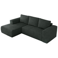 ECKSOFA TRENTINO L Dunkelgrau Stukture - Links - Dunkelgrau/Schwarz, Textil (266/164cm) - MKS